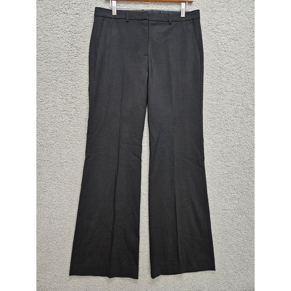 Theory Demitria 2 Classic Suit Pants 8 Black Wool Blend Flare Leg Professional